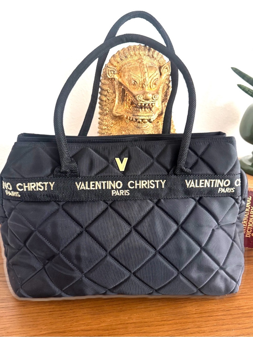 Valentino Christy Paris Quilted Nylon Tote